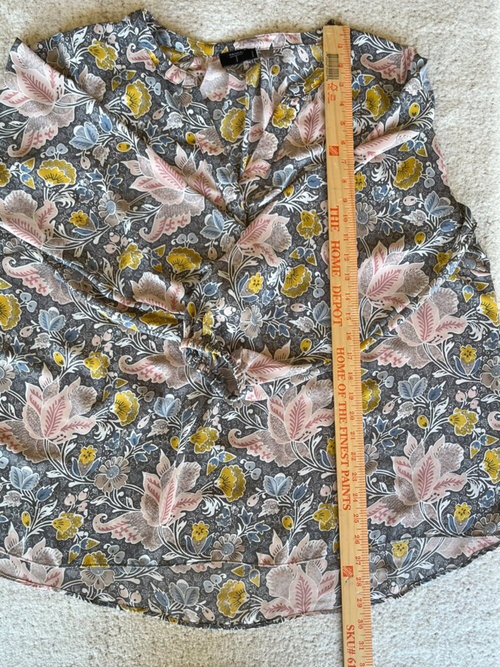 Tahari 2X Floral High Low V Neck Blouse Plus Size - Picture 3 of 7